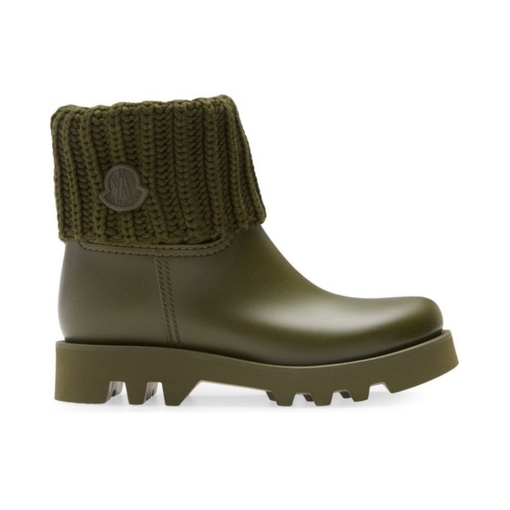 MONCLER | NIB $400 Ginette Waterproof Rain Boot in Olive Green, Size 39 - Picture 3 of 15